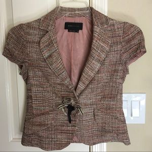 BCBG short bell sleeve collared shrug